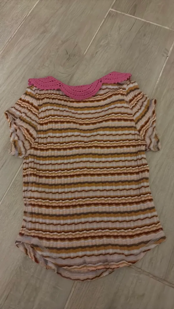 Free people top shirt sleeve crochet collar xs - Image 6