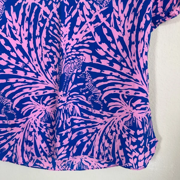 Lilly Pulitzer Silk Zebra and Palm Print Top - Image 4