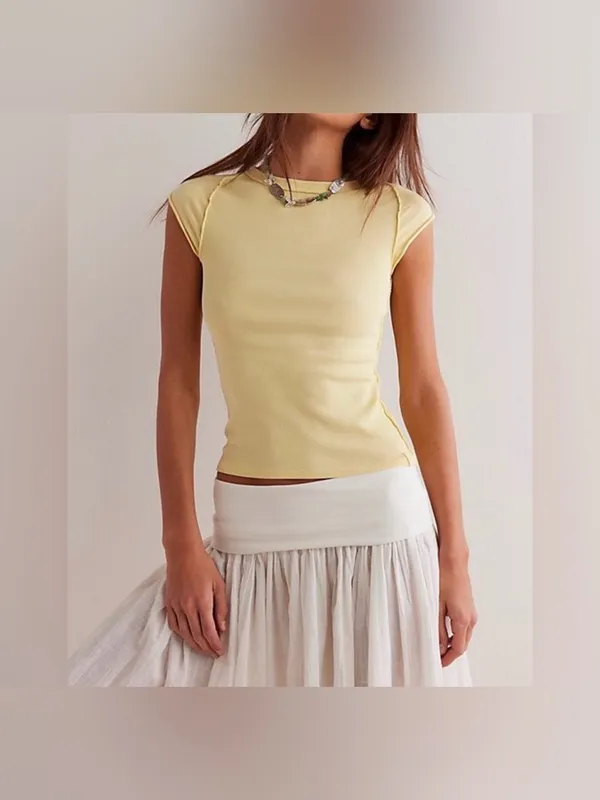 NWOT Free People We The Free Ever Had Tee - mellow yellow - XS - Image 3