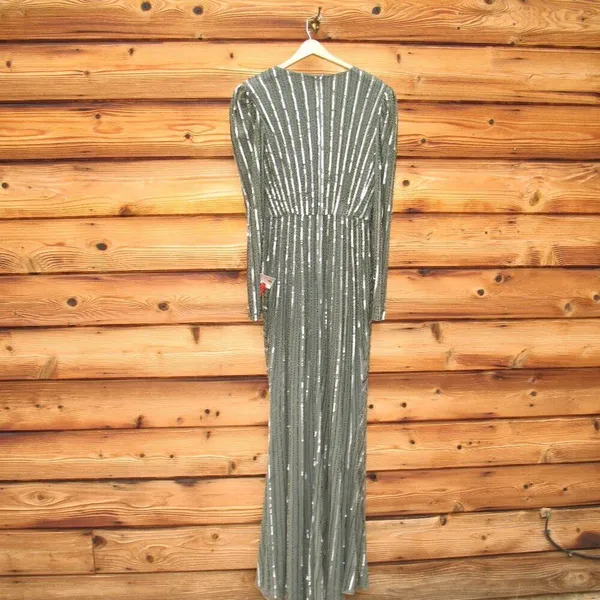 MAC DUGGAL 5641 Embellished Puff Sleeve Side Knot Gown Dress FLAW - Image 11