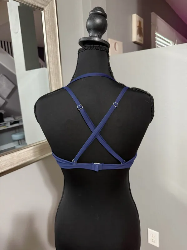 Athleta Scoop Plunge Strappy Navy Binini Top Swim Surf Size XXS - Image 4
