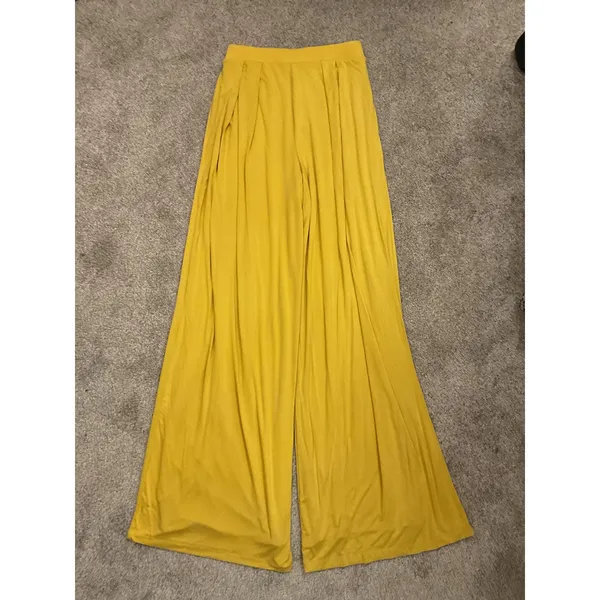 NWT Jluxlabel Yellow Mustard Devyn Wide-Leg Viscose Pants, M - Image 8