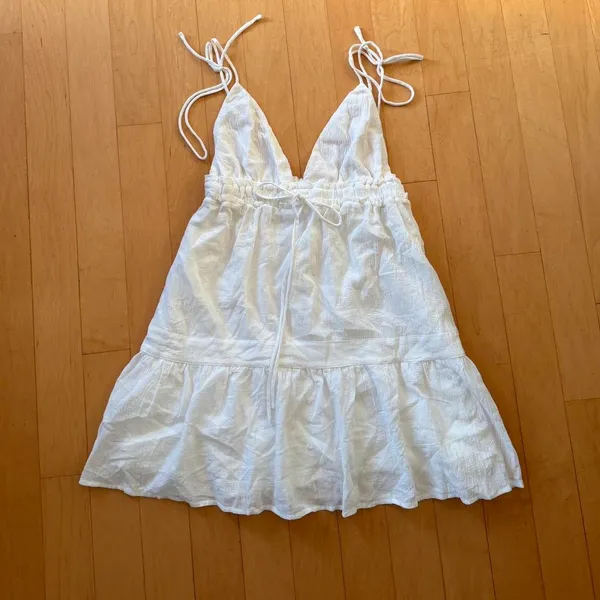 Princess Polly Dionne tie detail white mini dress - Image 2