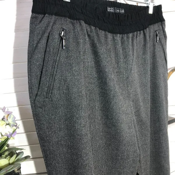 ZARA career pants gray cuffed hem relaxed barrel legs preppy academia heritage - Image 4