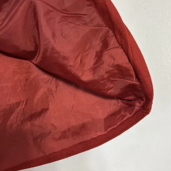Miami Boho Embroidered Rust Red Faux Suede Mini Skirt Size M - Image 3