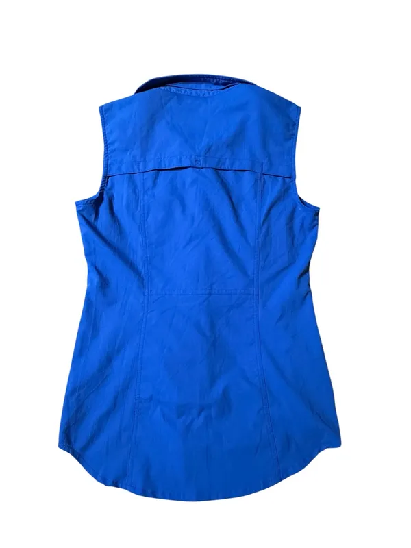 Reel Legends Women Small Blue Sleeveless Performance Fishing Shirt Vent Hiking - Image 4