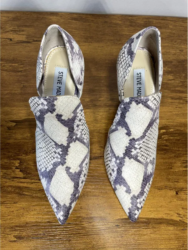 Steve Madden DOLLY Natural Snakeskin Pointed Toe Stiletto Pump 6.5 norm - Image 5