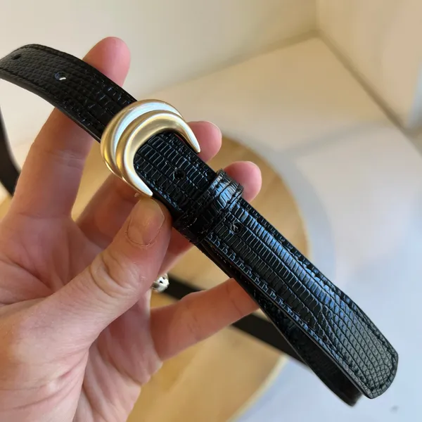 Vintage Black Vegan Leather Small Hook Buckle Belt Size Large - Image 2