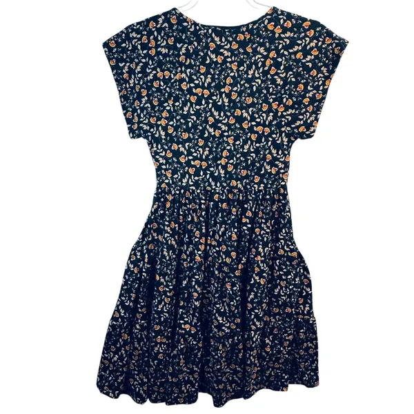 URBAN‎ OUTFITTERS Floral Flutter Sleeve V Neck Smocked Waist Mini Dress XS Boho - Image 2