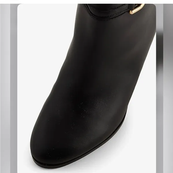 Express leather buckle heeled tall boots size 9 - Image 4