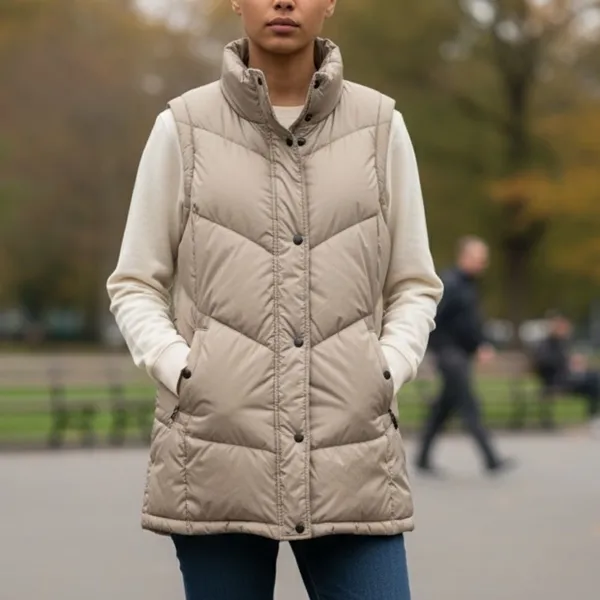 Weatherproof Puffer Beige Puffer Vest(Size Medium) - Image 3