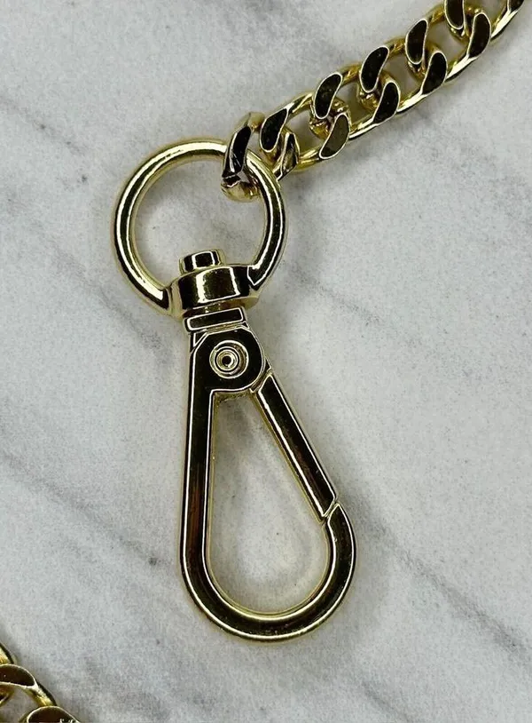 Gold Tone Flat Chain Link Purse Handbag Replacement Strap 46" ✨ - Image 12