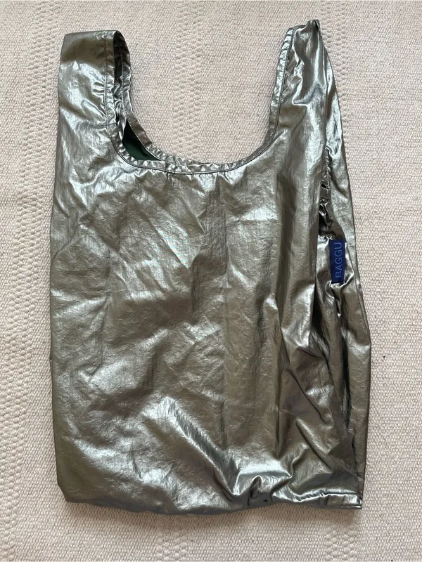 BAGGU Reusable Mini Shopping Bag Metallic Shiny - Image 2