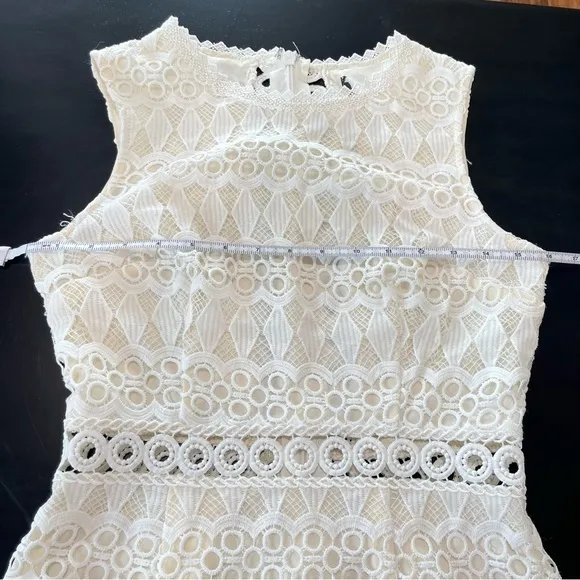 Lulus‎ Kenna White Crochet Lace Sleeveless Bodycon Dress MEDIUM - Image 9