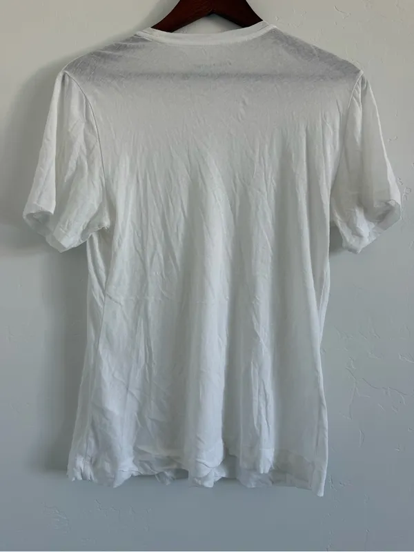 Everlane White Smocked Top Women’s Medium 100% Cotton Short Sleeve Blouse - Image 3