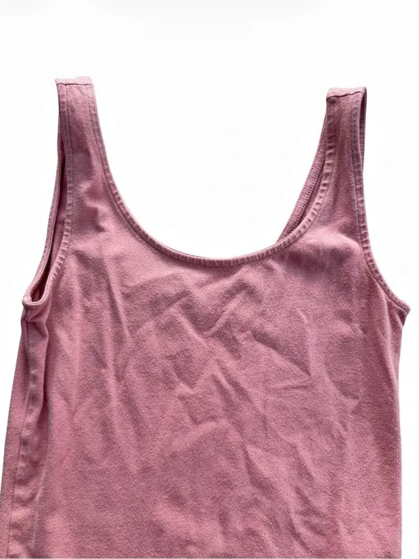 GAP Womens Pink Scoop Neck Tank Top Bodysuit Size XS Snap Closure Casual Stretch - Image 3