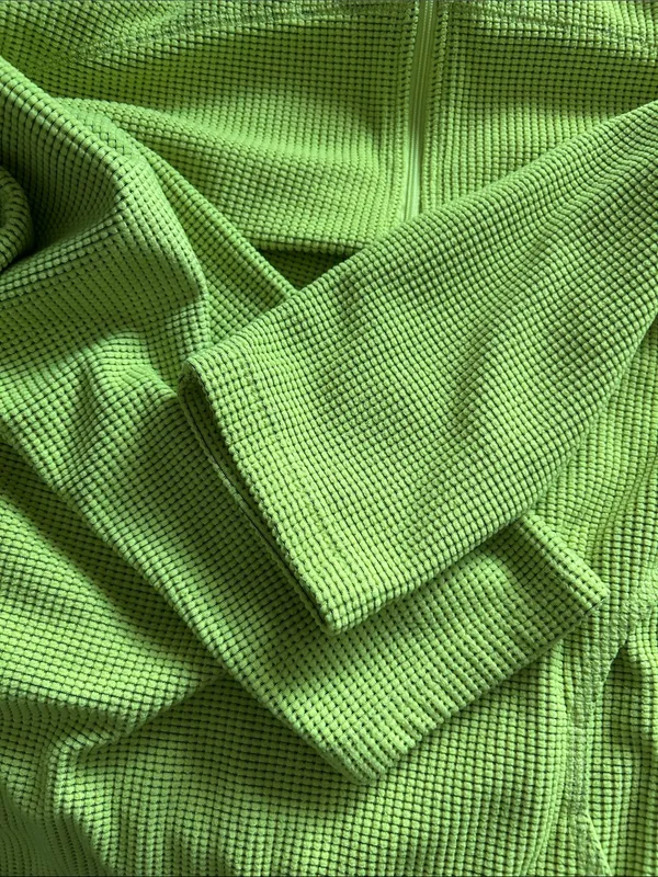 Tek gear Y2K Vtg bright chartreuse grid fleece quarter zip pullover XL - Image 5