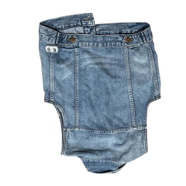 Madewell Women's XS Blue Denim Jean Vest Cropped Casual Sleeveless - Image 6