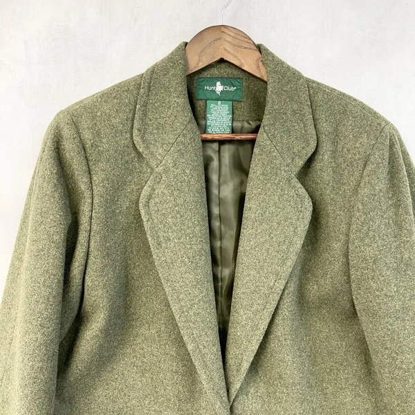 Hunt Club Women Merino Lambswool Blazer Size 8 Dark Academia Equestrian Heritage - Image 3
