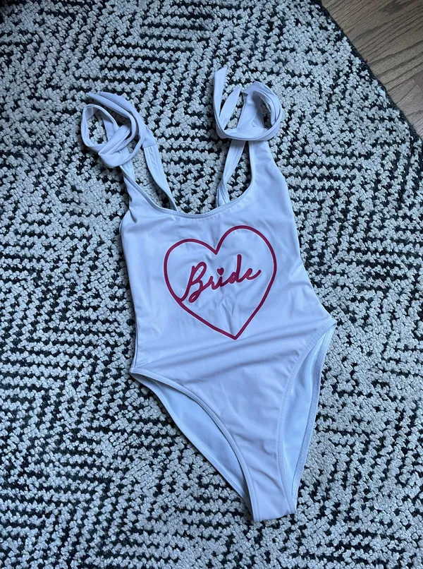 ASOS White Bride One Piece Bikini - Image 4