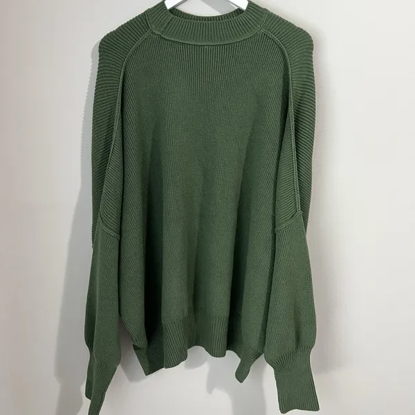 Free People Easy Street Tunic Sweater Size Small Sea Garden Green Oversized Boho - Image 5