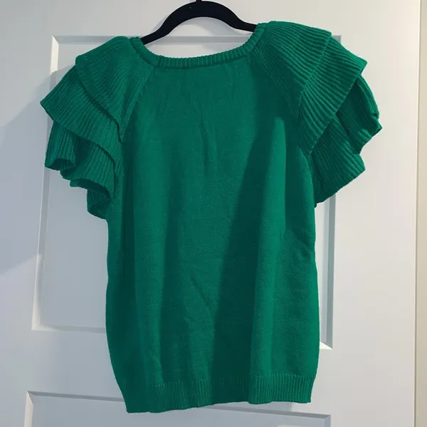 Sugar lips ruffle sleeve sweater- Size: Medium - Image 2