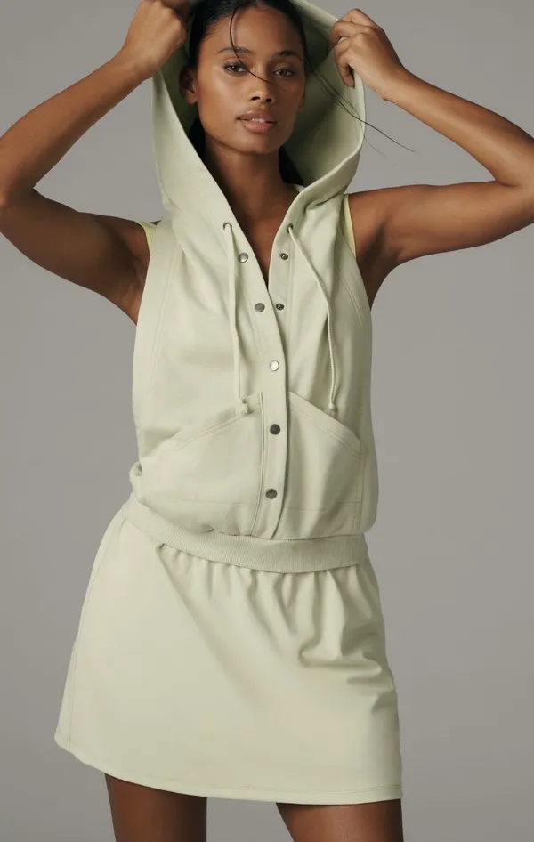 Anthropologie Daily Practice Leaflet Hooded Twofer Mini Dress, Size XS - Image 6
