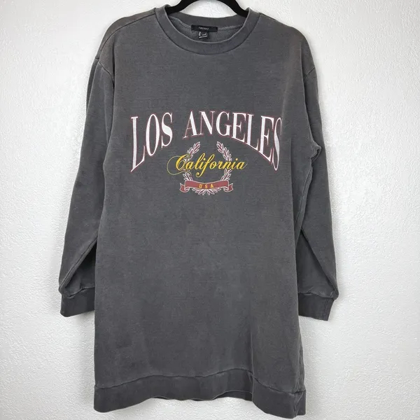 Forever 21 Athleisure Lounge‎ Streetwear Los Angeles Graphic Sweatshirt Dress - Image 2