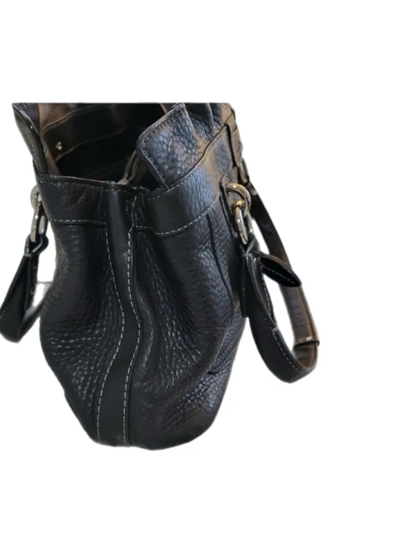 COACH Penelope Black Handbag Shoulder Bag Ruffle Pebbled Leather F14686 Everyday - Image 3
