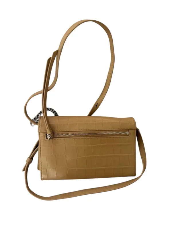 All Saints Fetch Croc Embossed Leather Chain Crossbody - Image 2