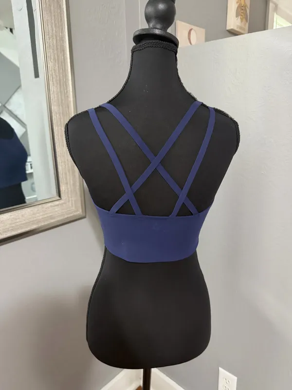 OFFLINE Aerie Real Me Hold Up Strappy Athletic Performance Sports Bra Navy M DD - Image 5