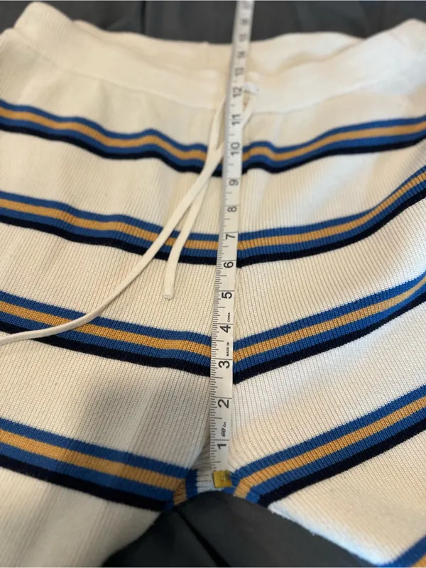EUC Heavyweight Knit Striped Sweater Pants Sz:XL Pull-On Wide Leg lounge Ribbed - Image 5