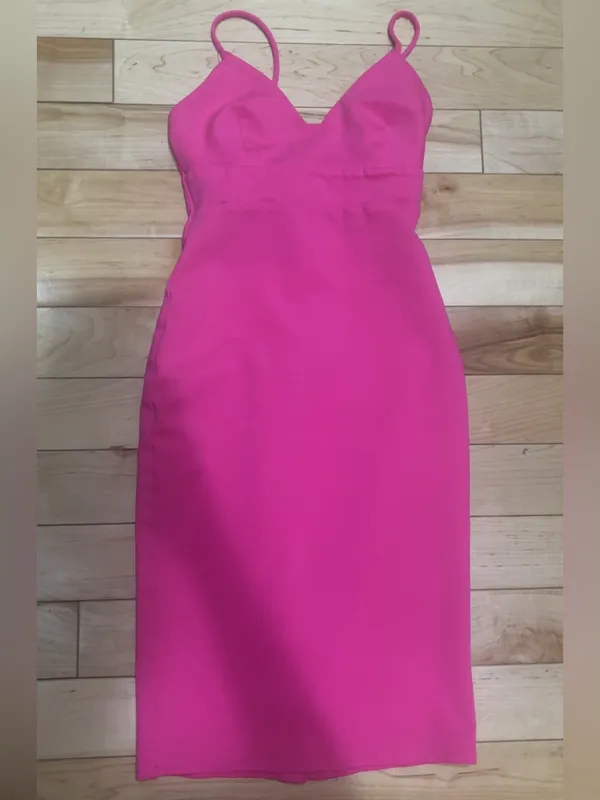 Lulu’S Don’T Tell ‘Em Hot Pink Bodycon Midi Dress - Image 3