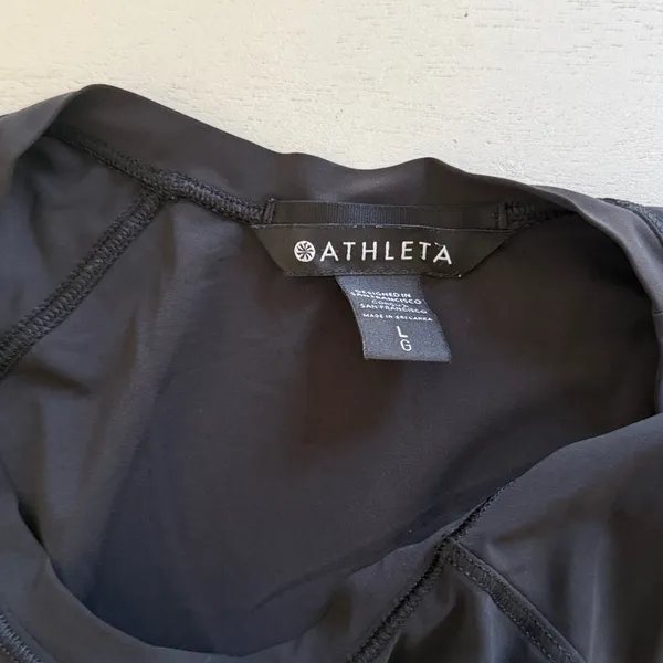 Athleta Black Short Sleeve Active Tee Athletic T Shirt Size Large - Image 6