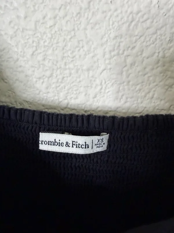 Abercrombie & Fitch Emerson Puff Sleeve Mini Dress Black Linen Womens Size XS‎ - Image 4