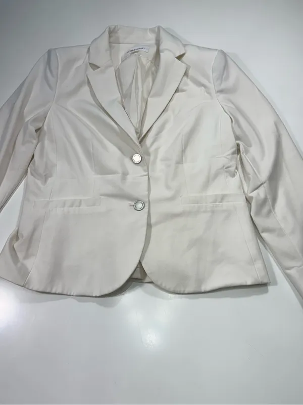 Calvin Klein White Two-Button Single-Breasted Blazer - Image 2