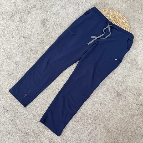 Figs Women’s High Waisted Yola Skinny Scrub Pants Pull On in Navy L - Image 2