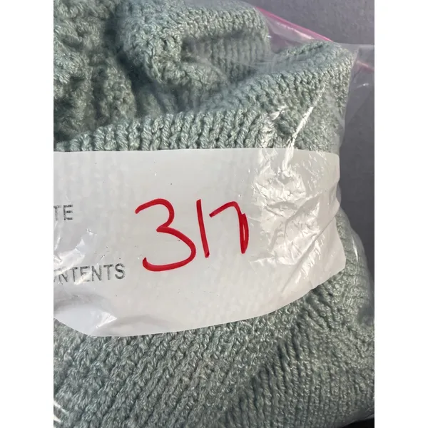 Lush Womens Sage Green Ribbed Knit Polo V-Neck Cropped Sweater Small - Image 6