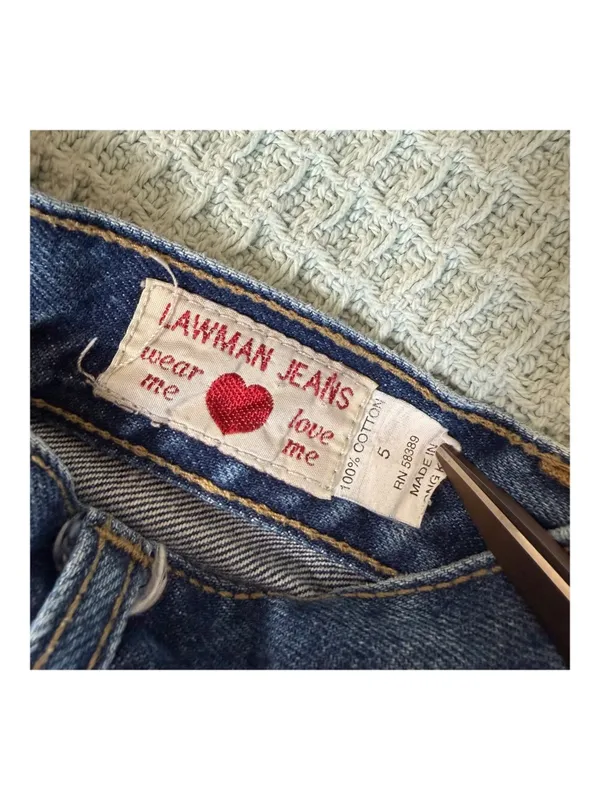 Vintage Lawman Jeans Denim Mom Shorts Womens Juniors 5 90s Western Cowgirl Jorts - Image 4
