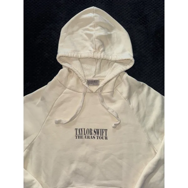Taylor Swift The Eras Tour Cream Official Merch Oversized Hoodie Sweatshirt Sz M - Image 3