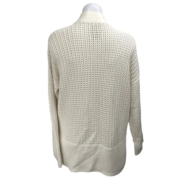 Abercrombie & Fitch Cream Open Knit Long Sleeve Open Cardigan Sweater Top Size S - Image 2