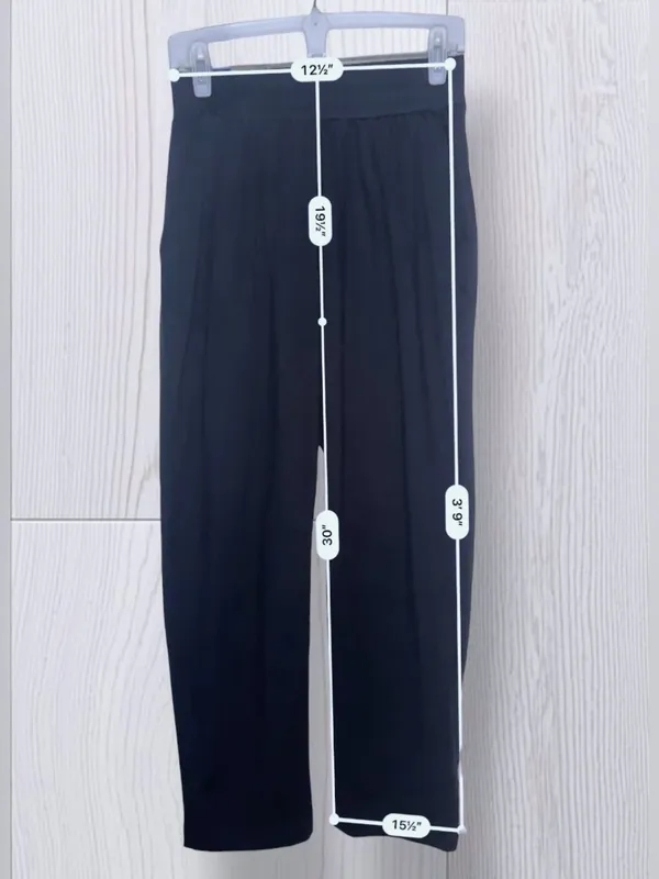 YOGALICIOUS Black Casual Wide Leg Lounge Pants | High Smocked Waist - Image 7