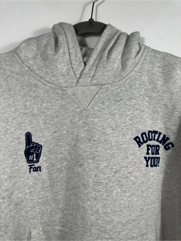 Abercrombie & Fitch‎ Soft A&F Max Essentials Hoodie Rooting For You Gray L/XL - Image 6
