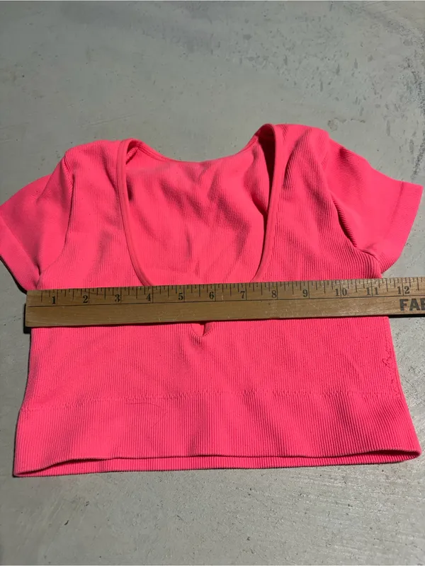 Aerie coral Scoop Neck Crop Top small - Image 9