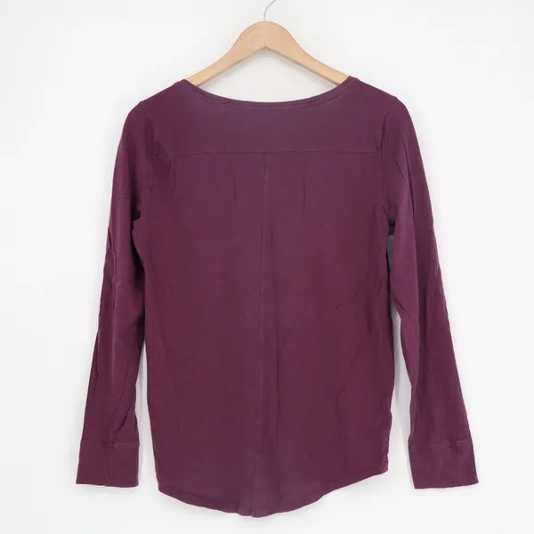 Ann Taylor Loft T-Shirt Womens M Maroon Cotton Long Sleeve Crew Neck Pullover - Image 5
