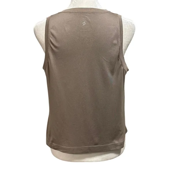 Peloton Women’s Size XS S Tank Top Sleeveless Shirt Workout Athletic Taupe - Image 3