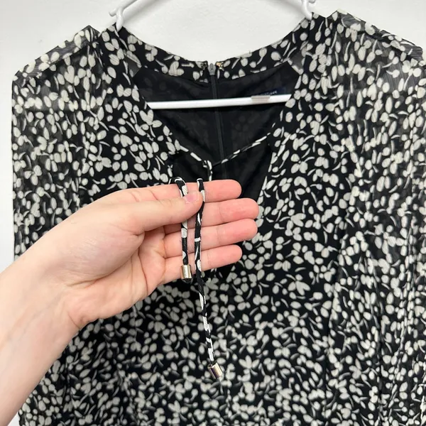 Tommy Hilfiger Women's Black Floral-Print A-Line Dress Size 14 - Image 7