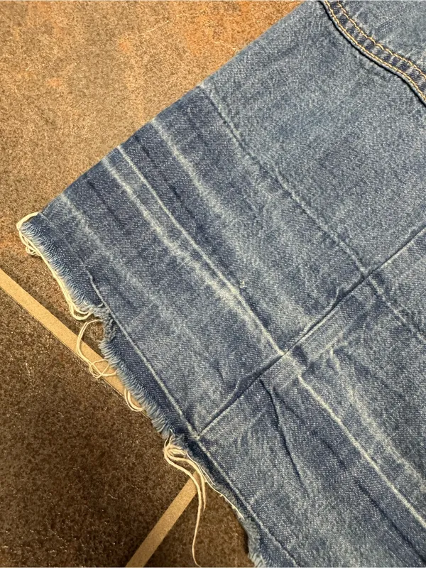 Free People Pretty in Pleats Indigo Blue Denim Raw Hem Midi Dress Medium $148 - Image 14