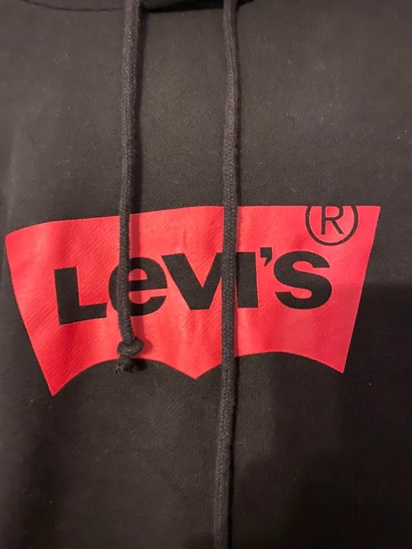 Womens Black Levis Hoodie Size Large New - Image 2