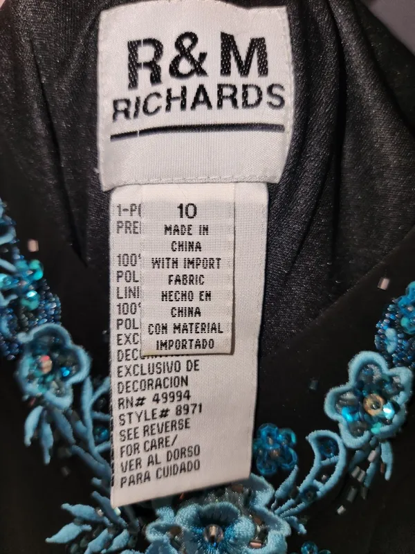 R & M Richards Black Floral Dress - Image 3